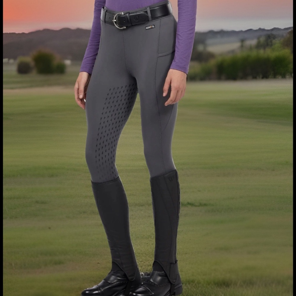 KERRITS Pants Womens X-Small Gray Coolcore® Silicone Full Leg Riding Tech Tights
